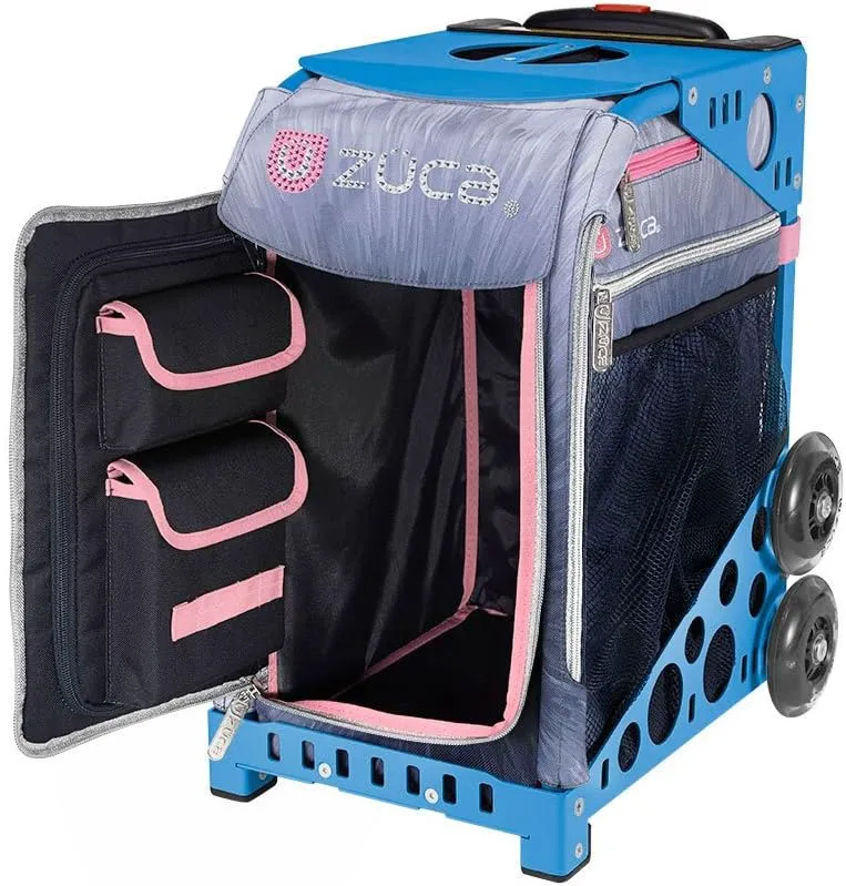 ZCA Sport Ice Dreamz Lux Rolling Bag with Blue Frame (flashing wheels)