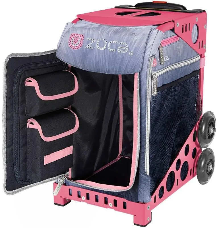 ZCA Sport Ice Dreamz Lux Rolling Bag with Pink Frame (flashing wheels)