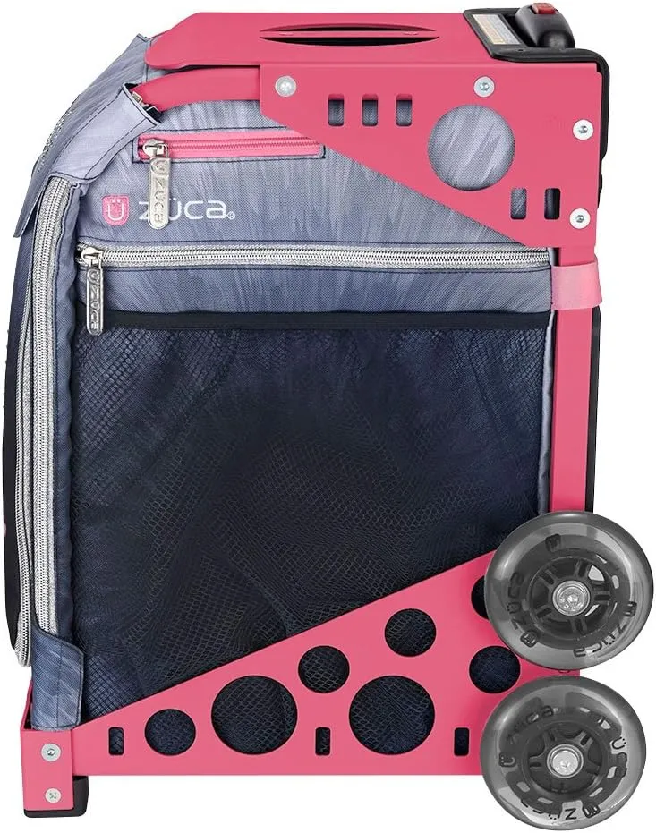 ZCA Sport Ice Dreamz Lux Rolling Bag with Pink Frame (flashing wheels)